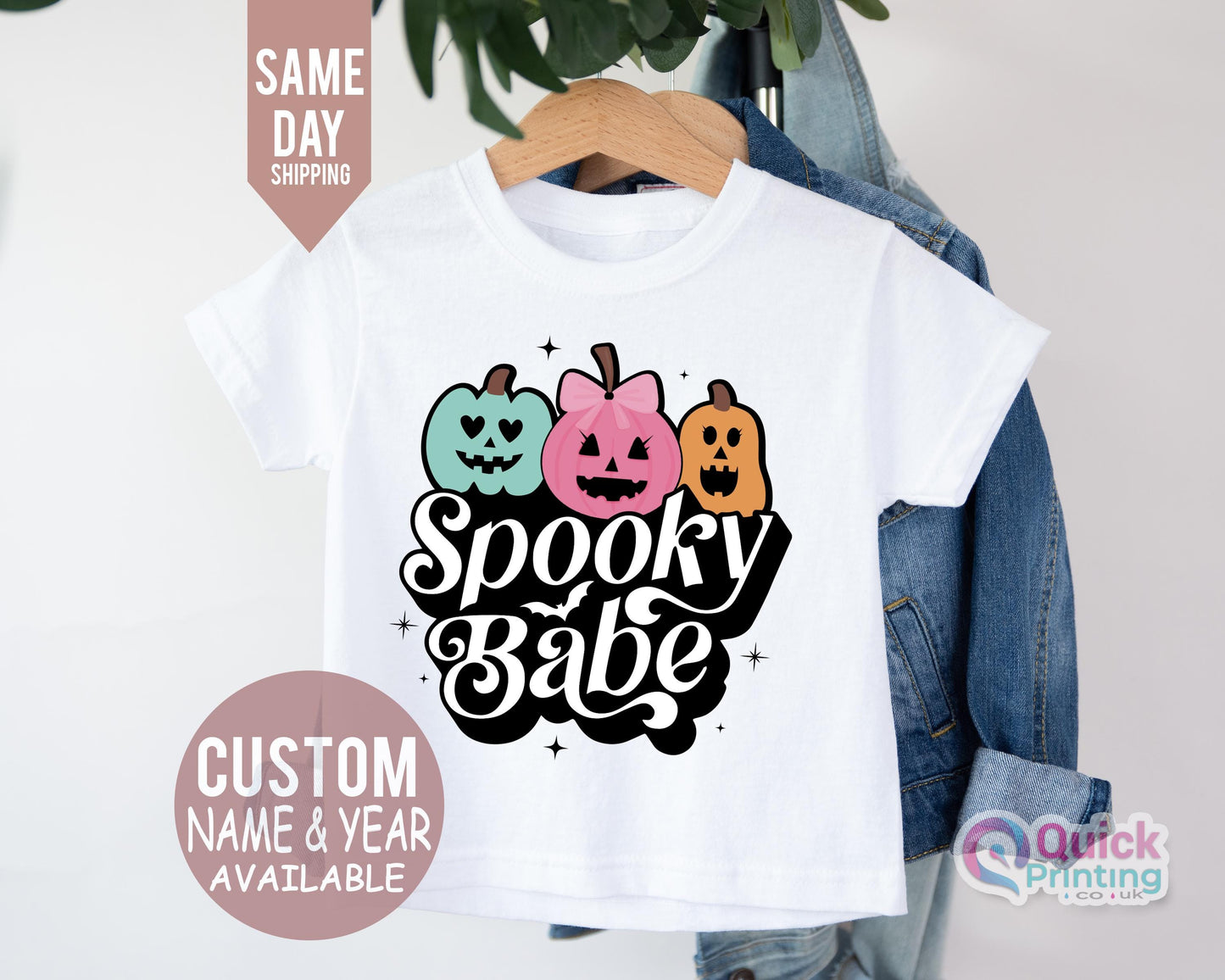 Spooky Babe Toddler Shirt, Toddler Youth Fall Tee, Toddler & Youth Natural T-Shirt, Trick Or Treat Tshirt, Baby Bodysuit, Spooky Babe Girls