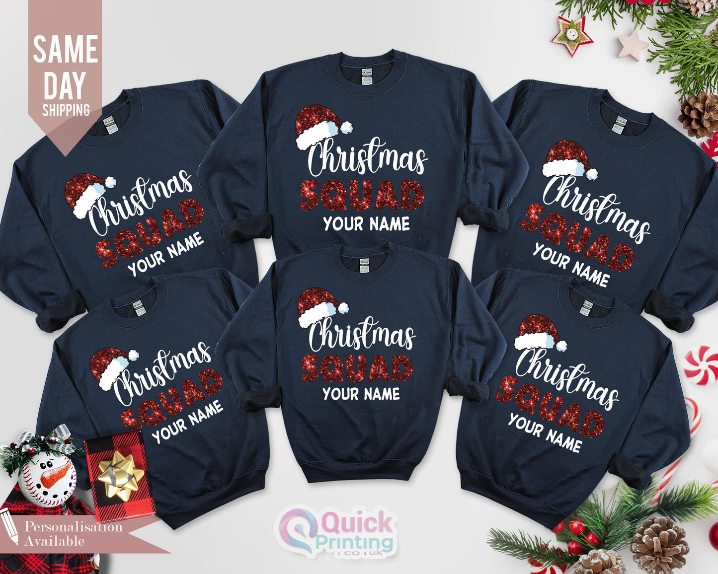 Matching Family Christmas Squad Sweatshirt, Custom Christmas Tee, Family Christmas Squad Jumper for Women Men, Christmas Squad Sweater 2024