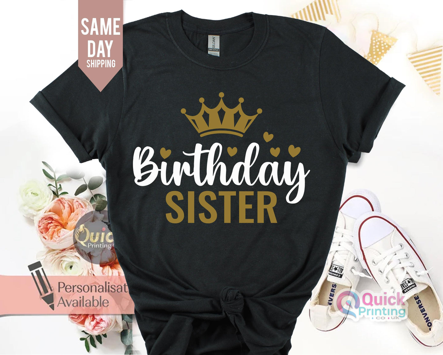 Birthday Queen T-Shirt: Gildan Cotton Birthday Squad Shirt