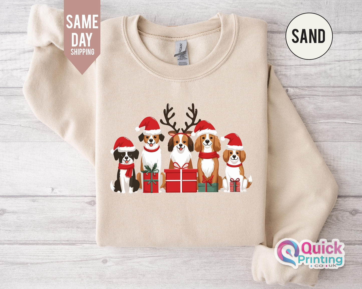 Christmas Dog Sweatshirt, Happy New Year Dog Sweater, Christmas Sweatshirt For Women, Christmas Lights Tee, Gift for Dog Lover, Holiday Top