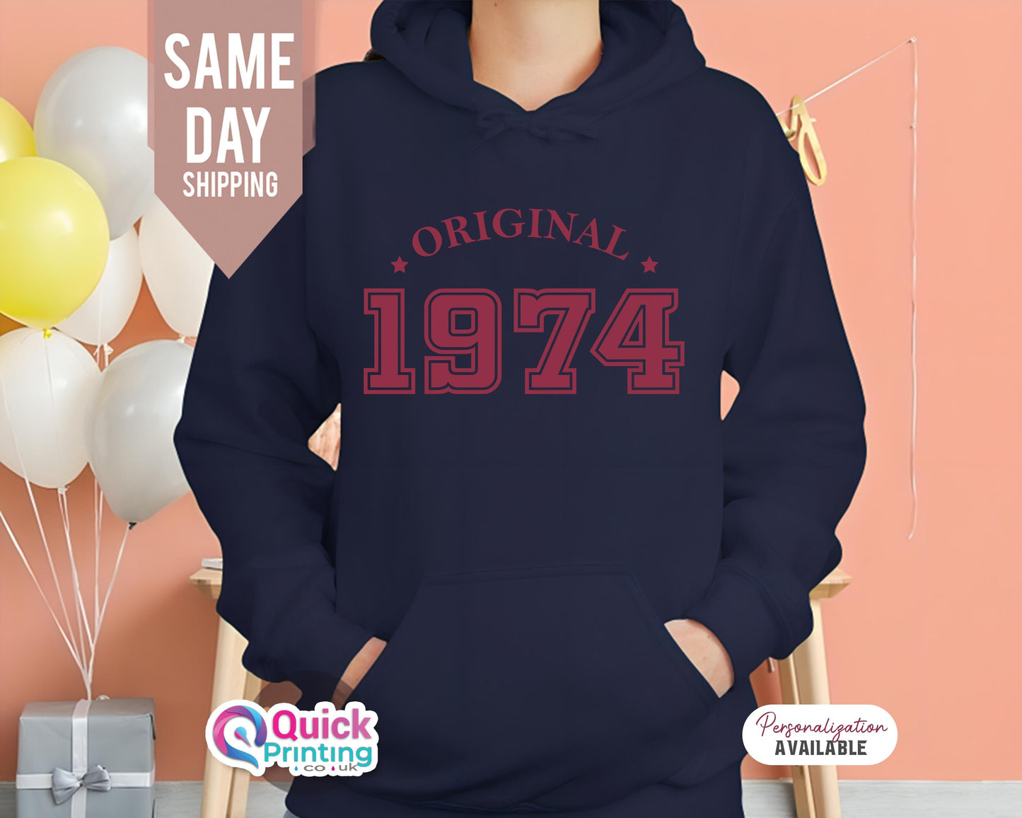 50th Birthday Hoodie: 1974 Vintage Gift