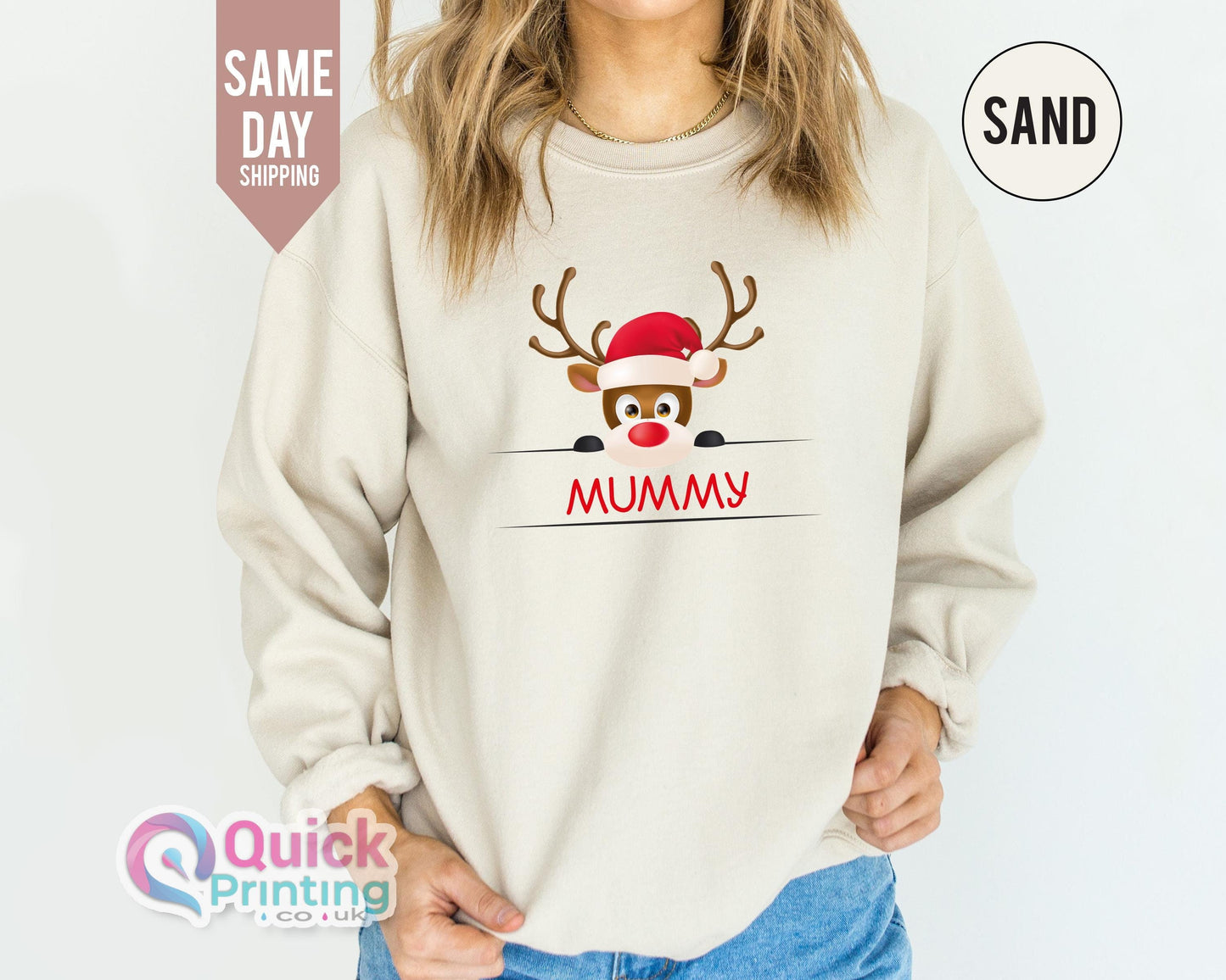 Christmas Reindeer Name Family Matching Sweatshirt, personalized Reindeer Family Sweatshirt, Reindeer Add Any Name Including Pet Cat Dog Tee