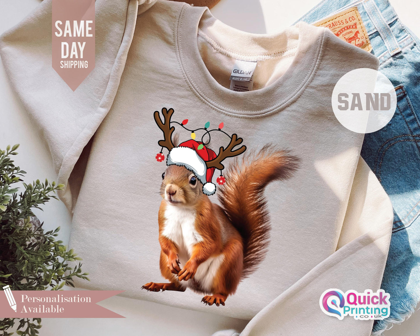 Squirrel Christmas Lights Sweatshirt: Funny Xmas Party Shirt