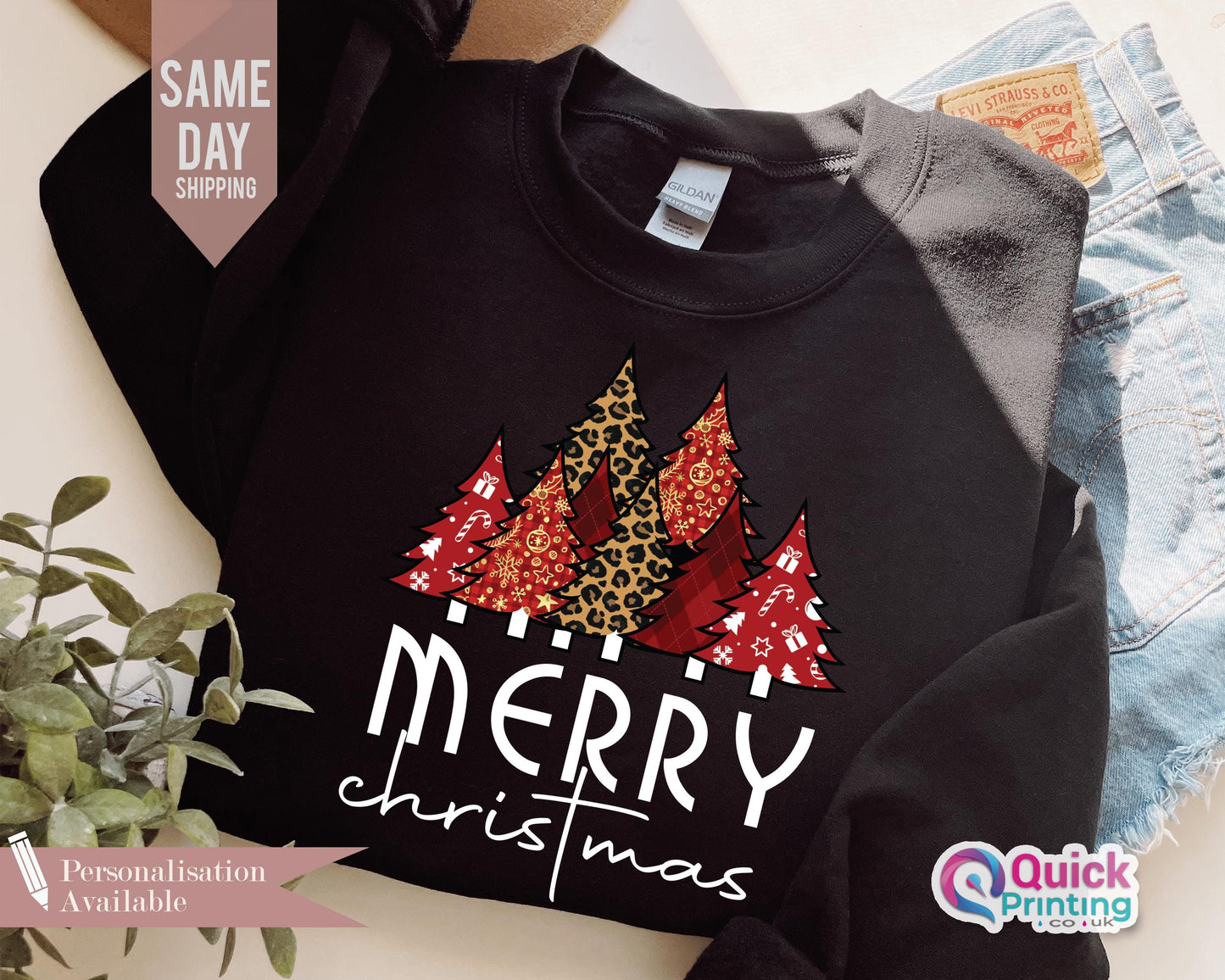 Buffalo Plaid Christmas Tree Sweatshirt: Matching Family Xmas Jumper