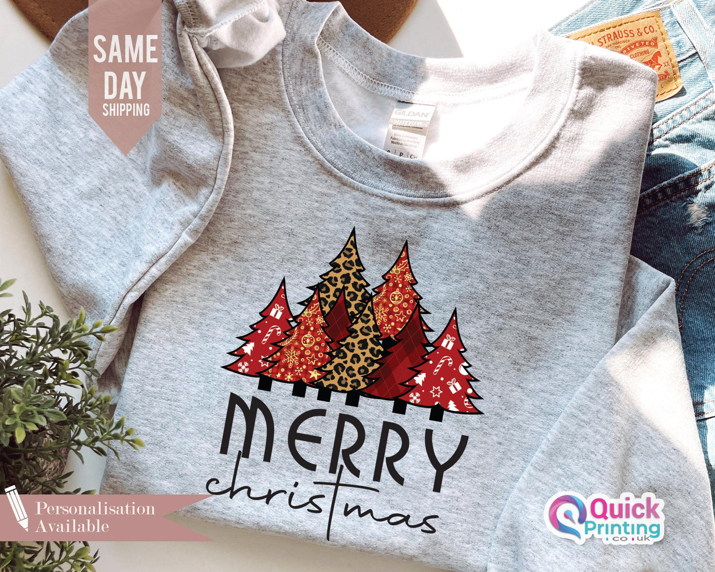 Buffalo Plaid Christmas Jumper, Christina's Tree Top,Merry Christmas Sweater, Christmas Family Sweatshirt, Xmas Holiday Gift, Matching Shirt