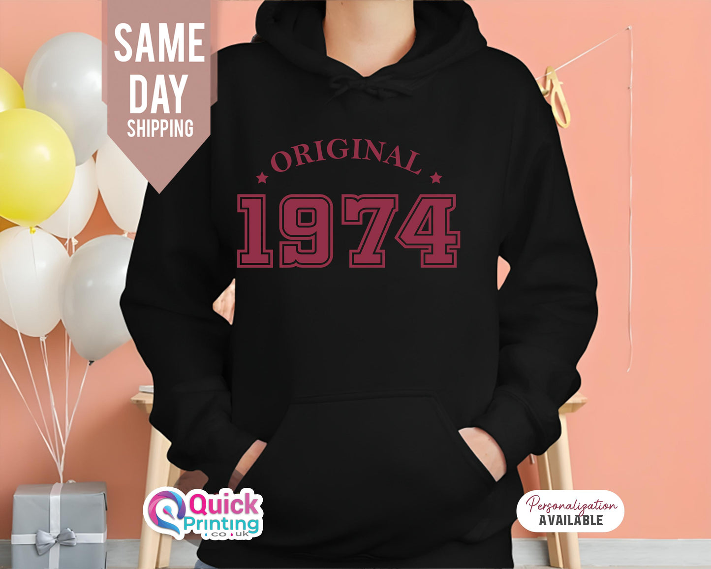 50th Birthday Hoodie: 1974 Vintage Gift