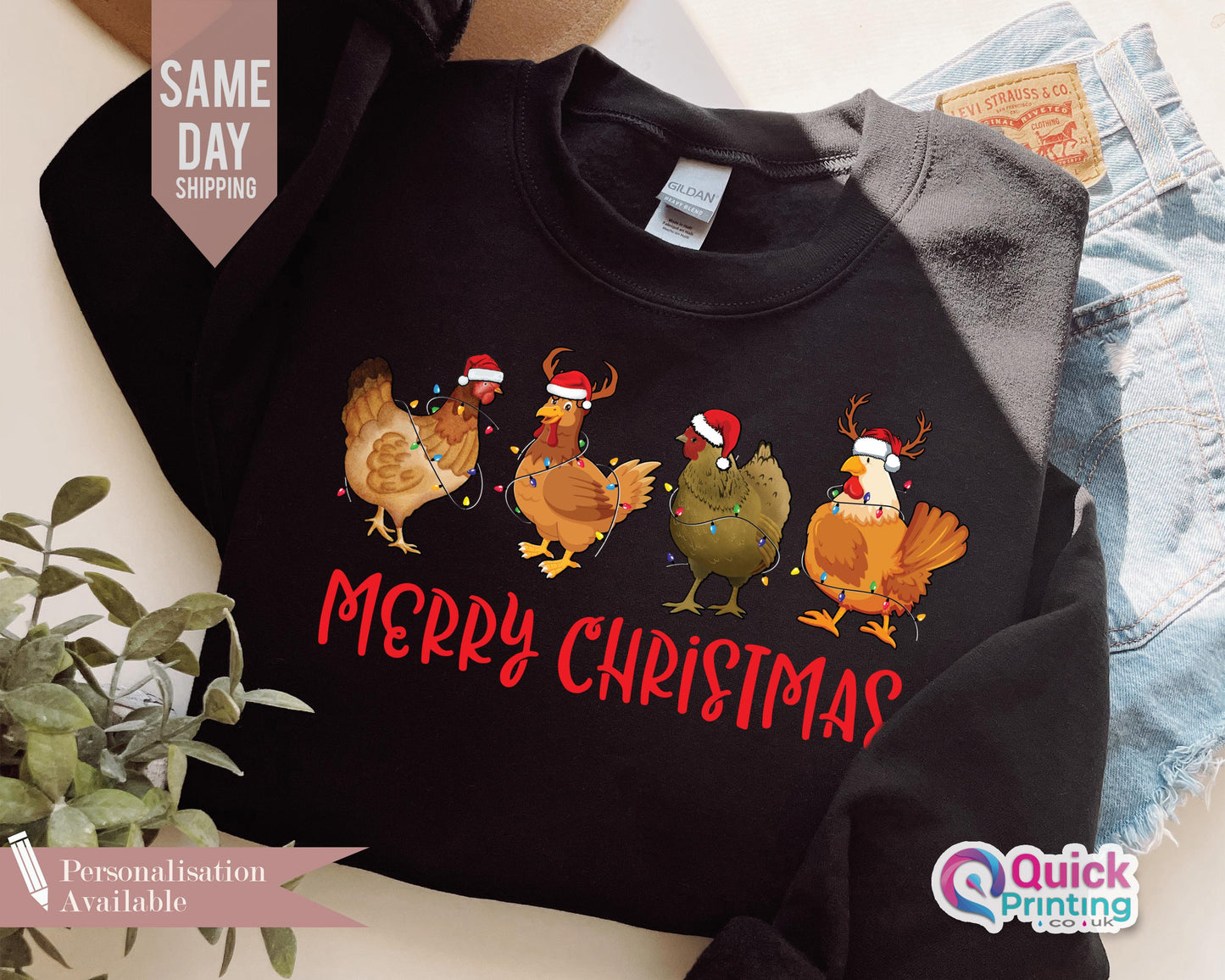 Christmas Chicken Sweatshirt, Сute Christmas Chickens Sweatshirt, Christmas Farm Animals Sweatshirt, Christmas Matching Tee , Hen Jumper T