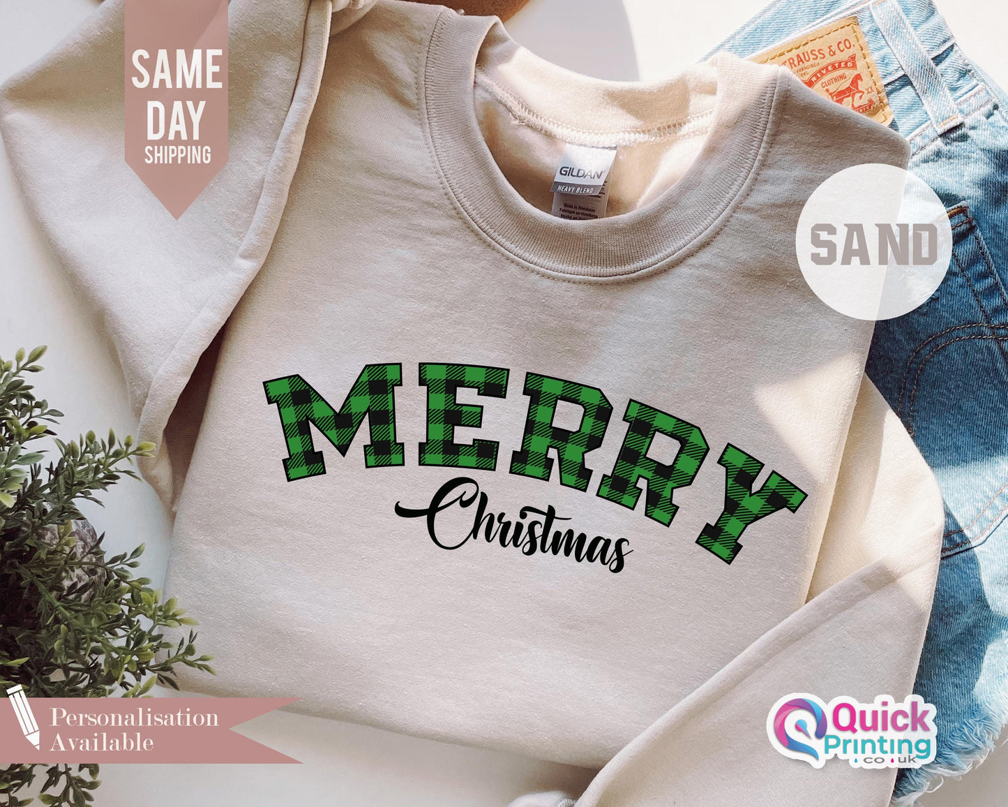 Buffalo Plaid 'Merry Christmas' Sweatshirt: Family Holiday Crewneck