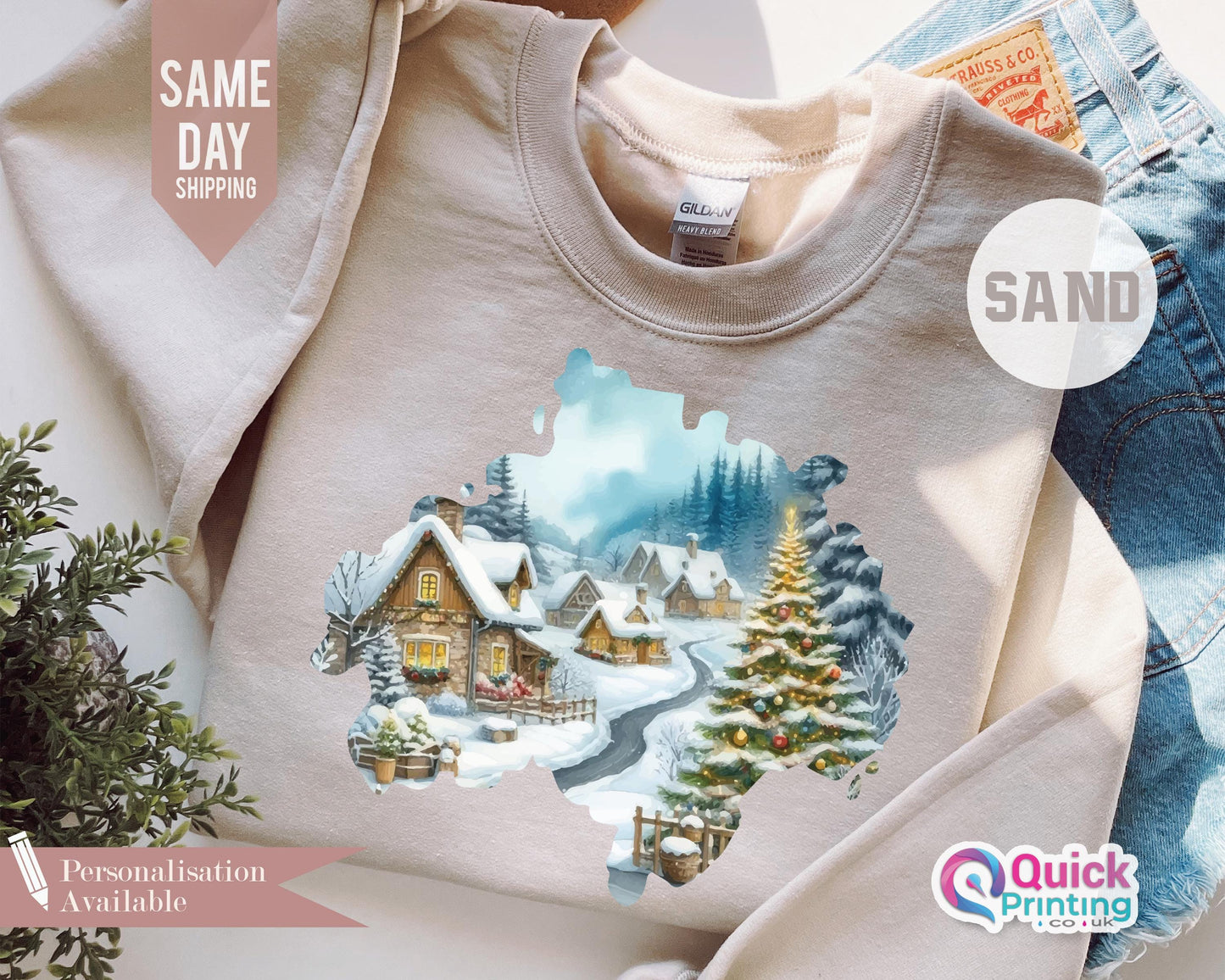 Retro Christmas Winter Village Sweatshirt, Unisex Crewneck Sweatshirt, Christmas Sweatshirt 2024, Merry Christmas , Family Xmas Sweatshirt