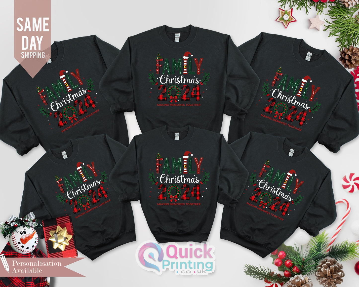 Family Christmas 2024 Sweatshirt, Matching Family Christmas Jumper, Family Custom Top, Matching Xmas Tees, Custom Christmas Sweatshirt