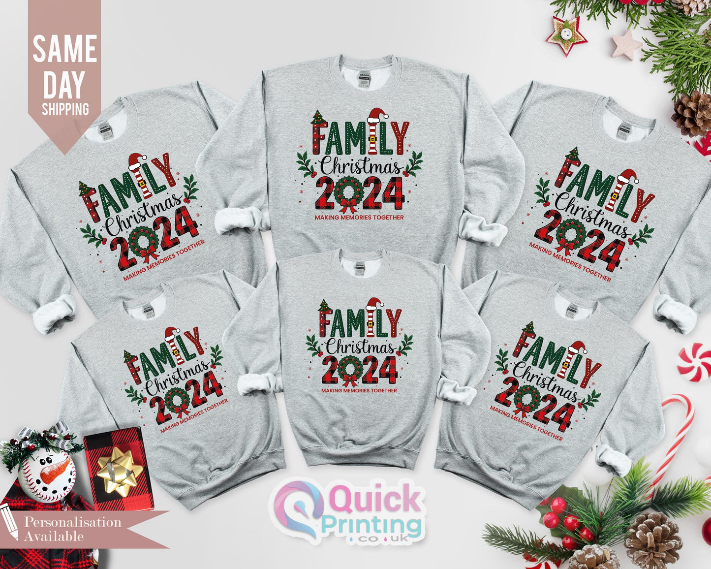 Family Christmas 2024 Sweatshirt, Matching Family Christmas Jumper, Family Custom Top, Matching Xmas Tees, Custom Christmas Sweatshirt