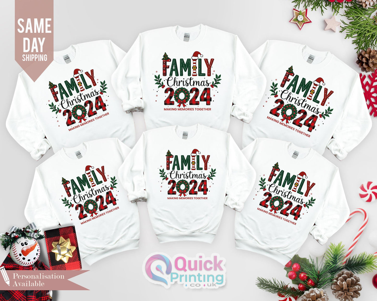 Family Christmas 2024 Sweatshirt, Matching Family Christmas Jumper, Family Custom Top, Matching Xmas Tees, Custom Christmas Sweatshirt