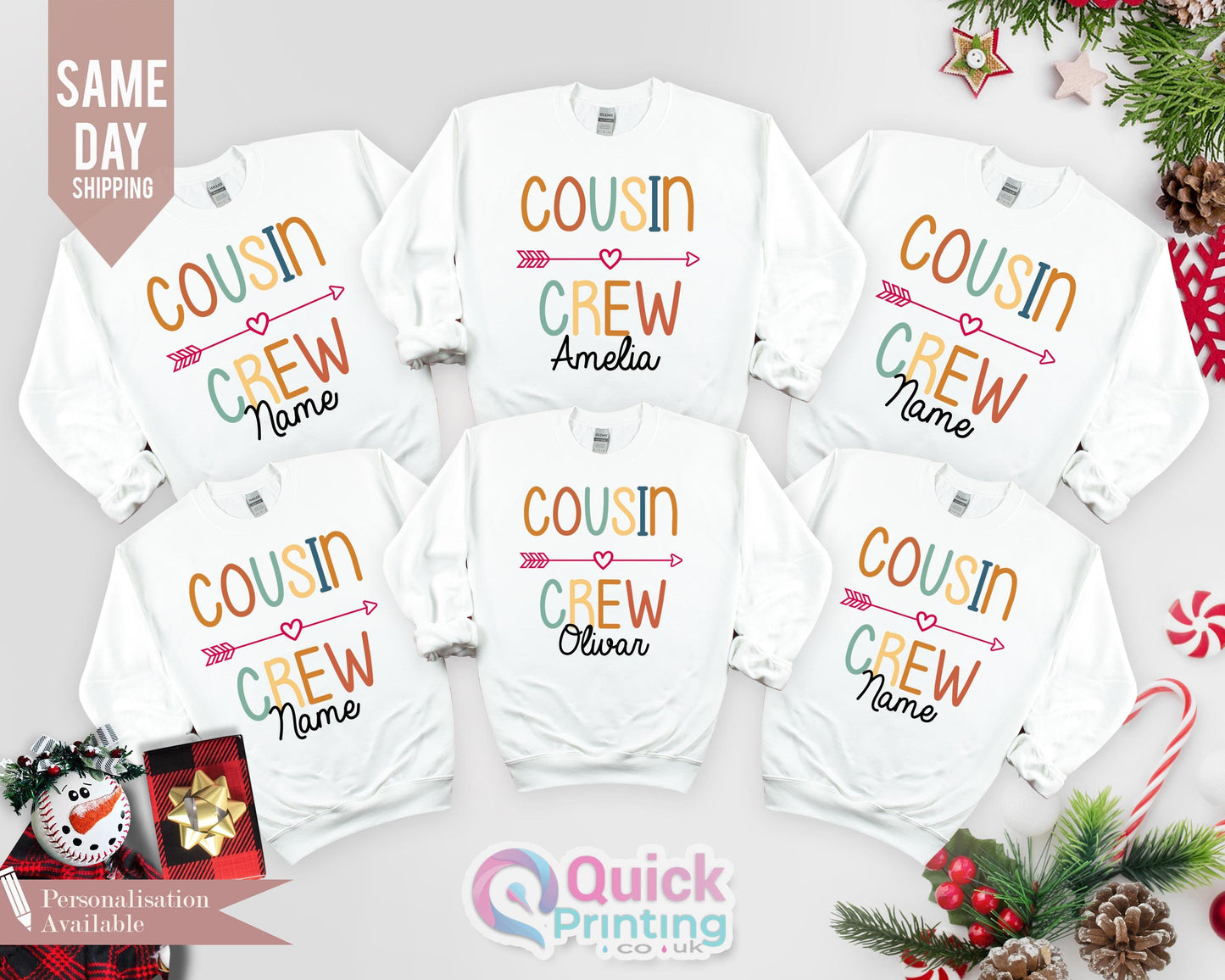 Christmas Cousin Crew Sweatshirt, Cousin Crew Personalized Name Sweater, Cousin's Crew Tee, Cousin Christmas Shirts, Custom Xmas Sweatshirt