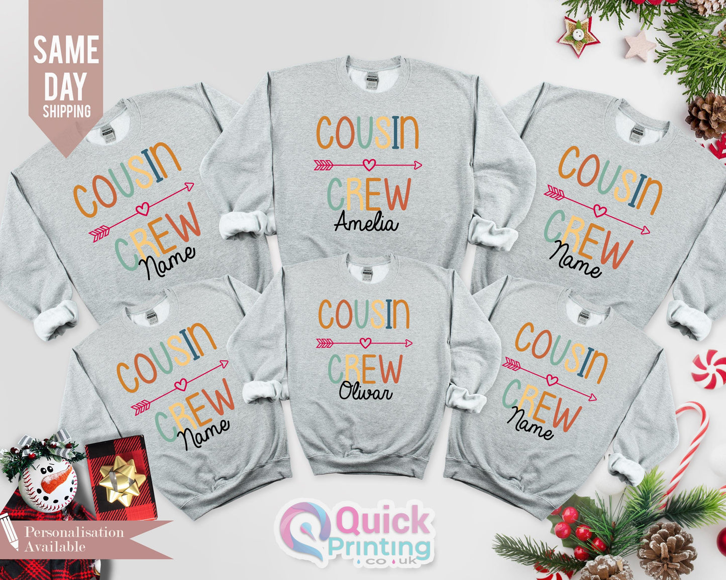 Christmas Cousin Crew Sweatshirt, Cousin Crew Personalized Name Sweater, Cousin's Crew Tee, Cousin Christmas Shirts, Custom Xmas Sweatshirt