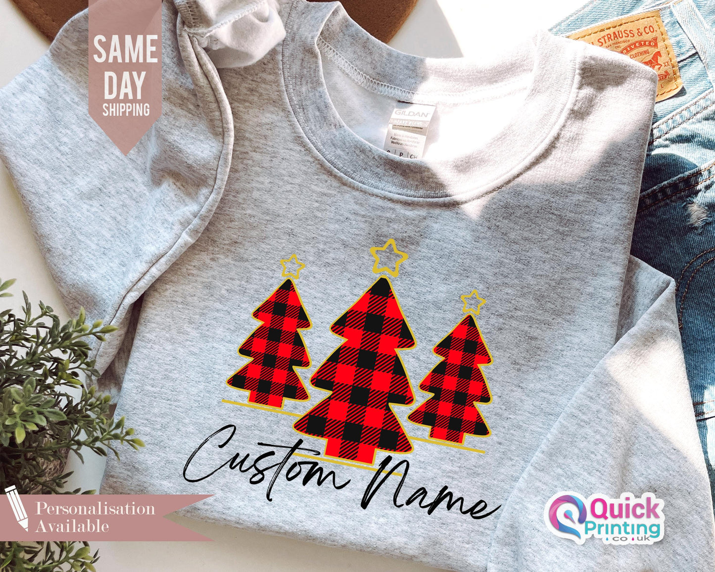 Custom Christmas Tree Sweatshirt: Matching Family Jumpers