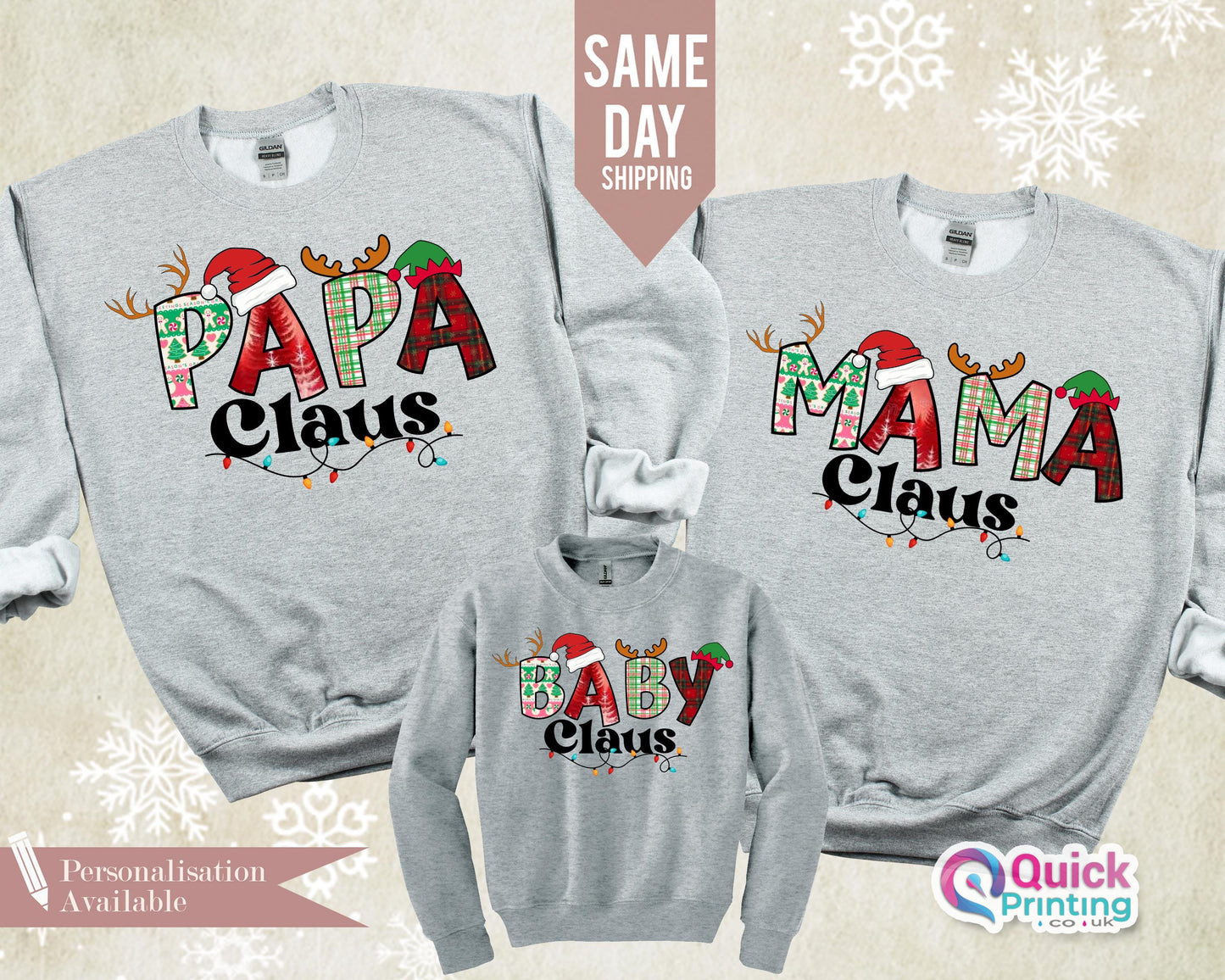 Personalized Family Claus Sweatshirt: Custom Christmas Jumper