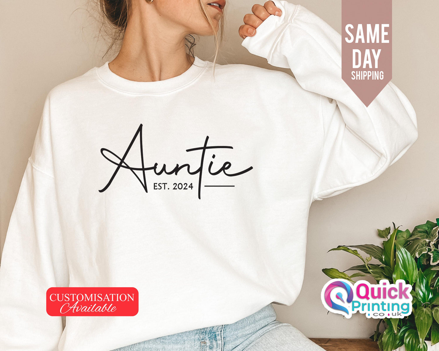 Personalized Auntie Sweatshirt: Custom Aunt Gift, Christmas Jumper