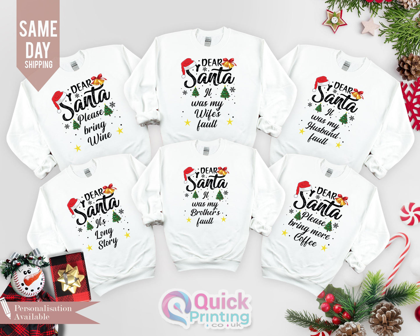 Dear Santa Christmas Sweatshirt: Funny Matching Family Sweater