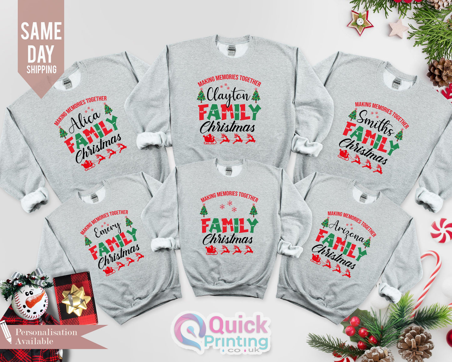 Custom name Family Christmas 2024 Making Memories Together Sweatshirts, Custom Family Christmas Sweatshirt, Christmas Family sweatshirt