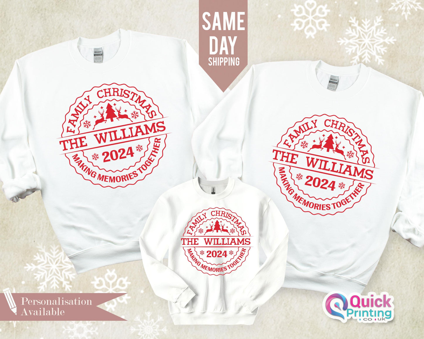 Custom Family Christmas Sweatshirt, Family Christmas Matching Jumper, Ladies Sweatshirt, Holiday Matching Long Sleeve, Christmas Group Shirt