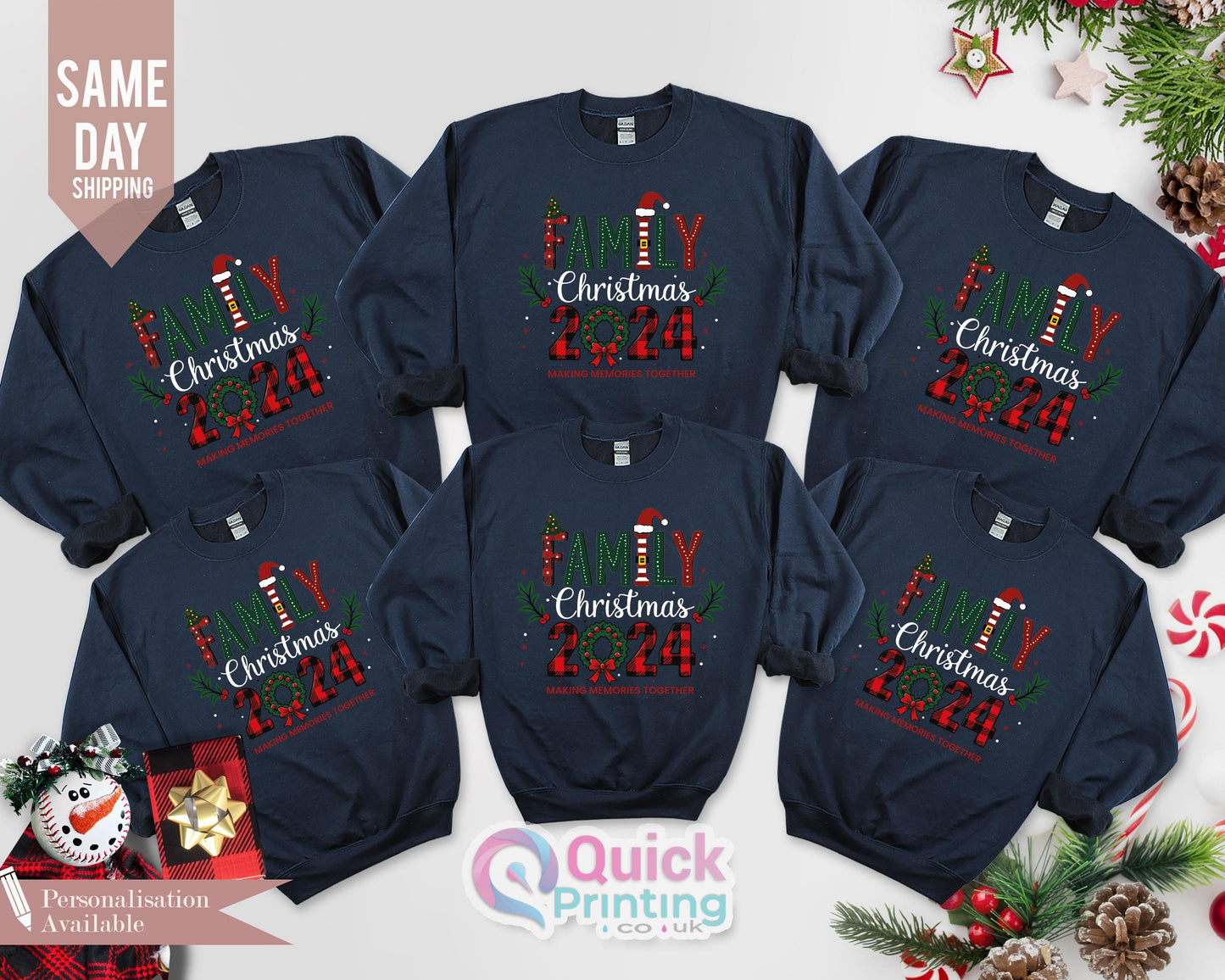 Family Christmas 2024 Sweatshirt, Matching Family Christmas Jumper, Family Custom Top, Matching Xmas Tees, Custom Christmas Sweatshirt