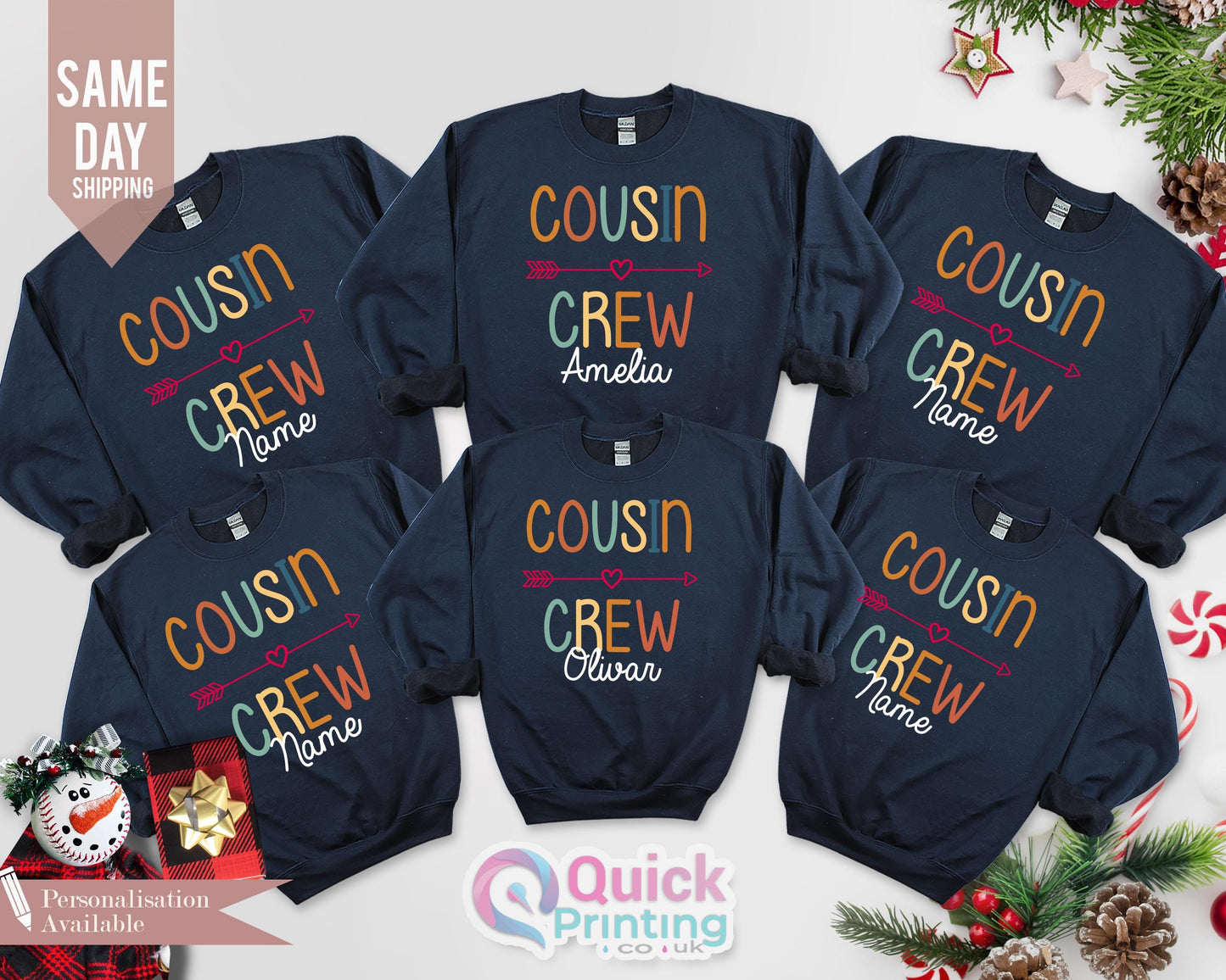 Personalized Christmas Cousin Crew Sweatshirt
