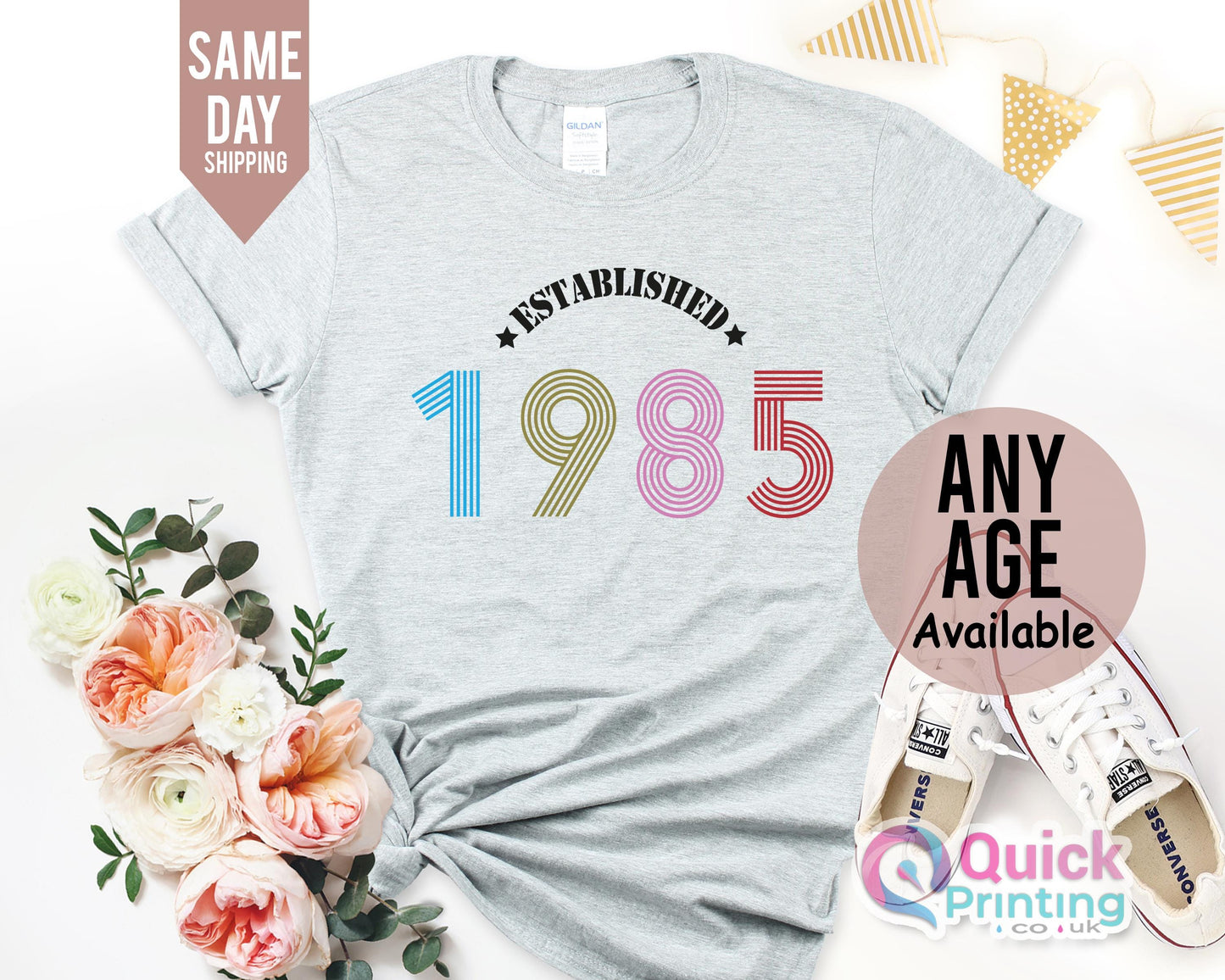 40th Birthday Ladies Shirt UK, Vintage 1985 Birthday Shirt, 40th Birthday Gifts for Women, Custom Birthday Gifts for her,Mothers day t shirt