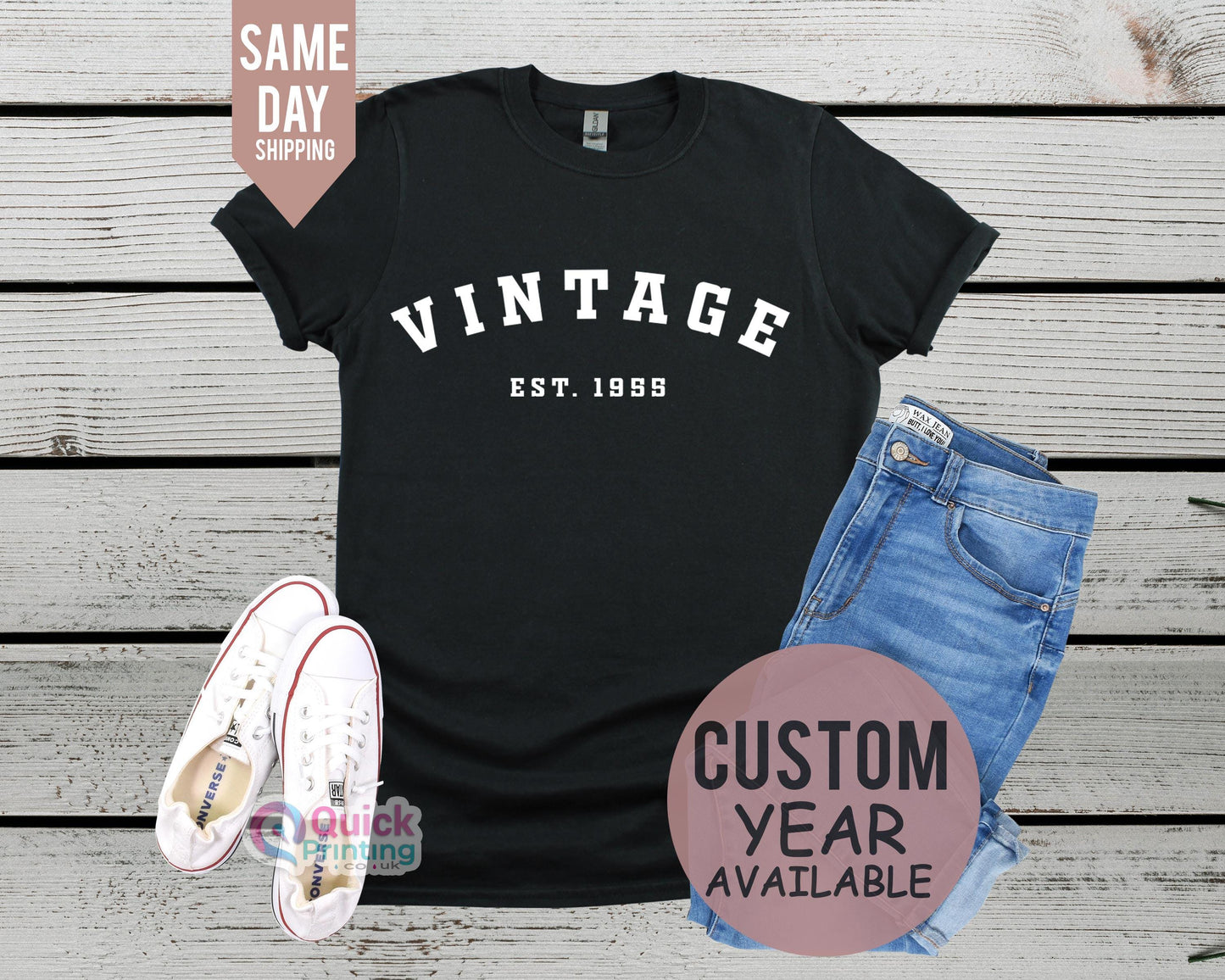 Vintage Est 1955, Vintage 1955 Birthday Tshirt UK, 70th birthday gift shirt, Birthday Gifts for him and her, 70th Birthday Present 2025