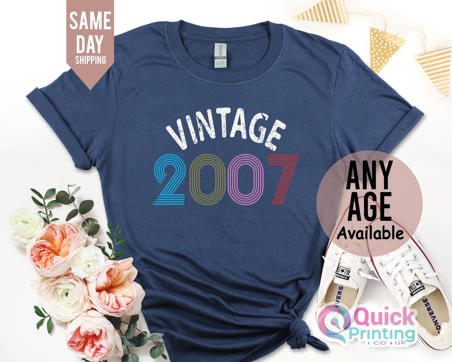 Girls 18th Birthday T Shirt Friend 2007 Vintage birthday Birthday Party Shirt 18th 2025 Birthday Gifts for her Daughter Birthday Gift top T