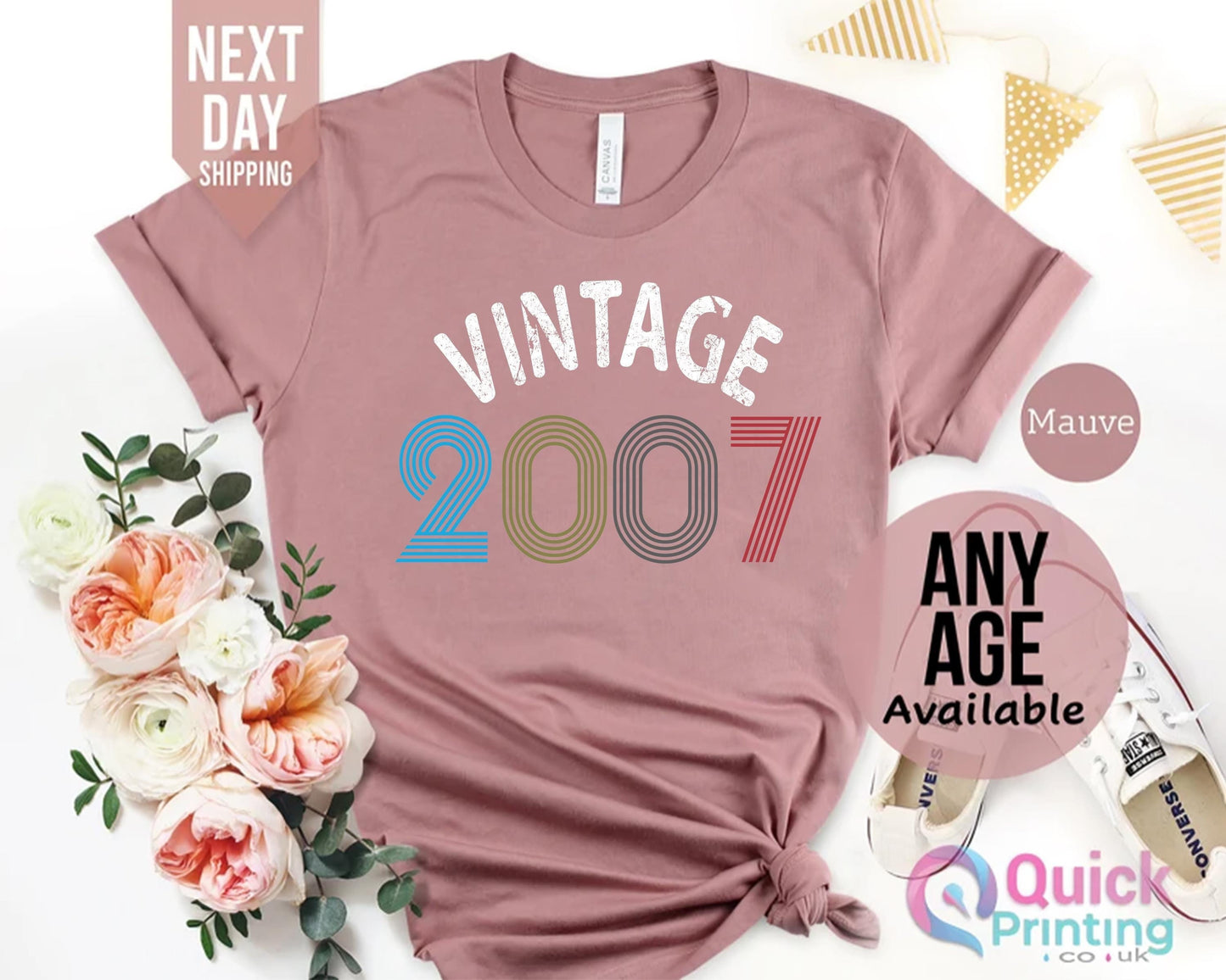 Girls 18th Birthday T Shirt Friend 2007 Vintage birthday Birthday Party Shirt 18th 2025 Birthday Gifts for her Daughter Birthday Gift top T