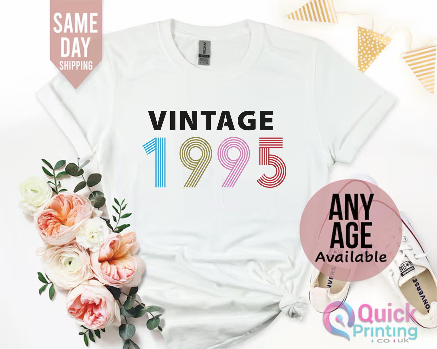 30th Birthday Ladies Tshirt Vintage 1995 Birthday Shirt UK, 30th Birthday Gifts for her, Vintage Birthday gift Top, Birthday Gift for friend