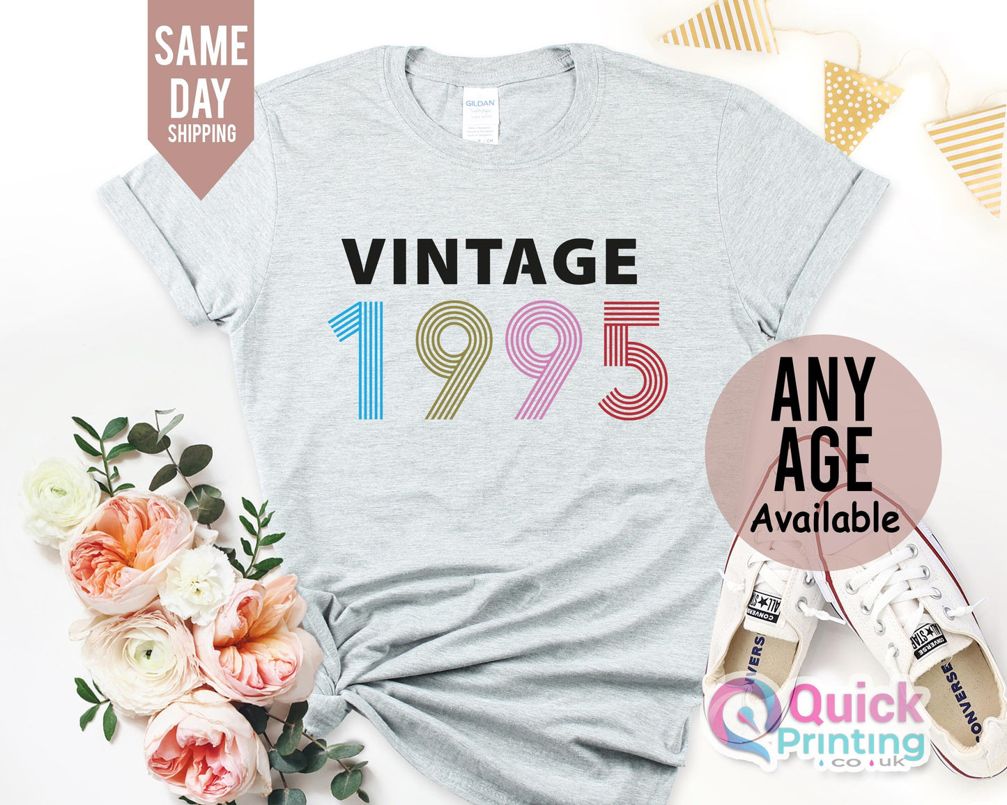 30th Birthday Ladies Tshirt Vintage 1995 Birthday Shirt UK, 30th Birthday Gifts for her, Vintage Birthday gift Top, Birthday Gift for friend