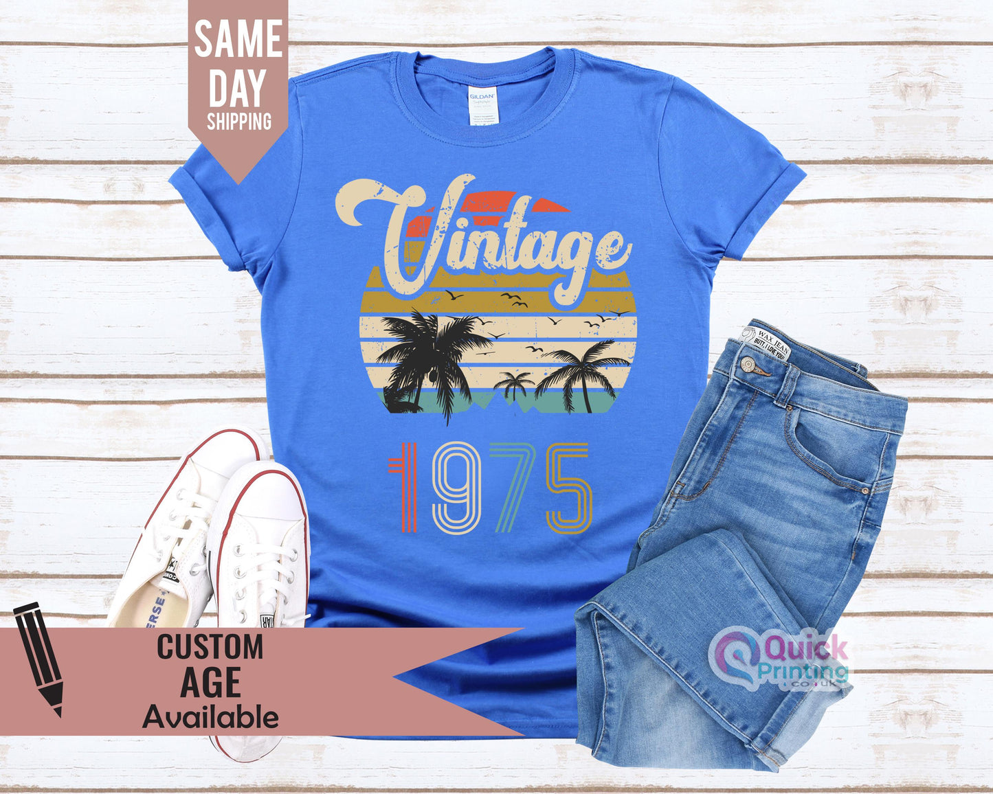 Vintage 1975 50th Birthday T Shirt, 50th Birthday Gift For Men, Husband Birthday Tee, fiftieth gift ideas, Birthday Shirts,50th Birthday tee