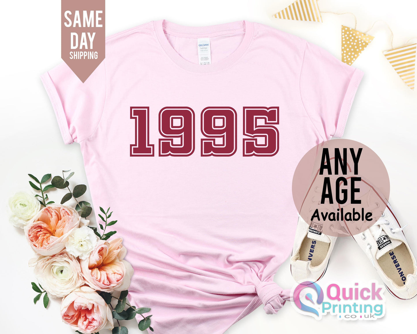 1995 Birthday Year TShirt UK, 30th Birthday Shirts for Women, 30th Birthday Gift, Vintage 1995 Birthday Shirt, Birthday Gift for her
