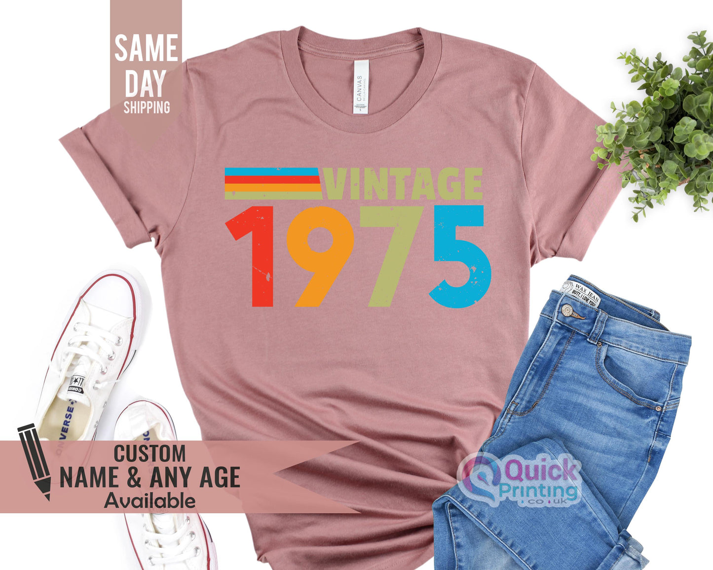 Vintage 1975 50th Birthday T-Shirt: Husband Gift Tee