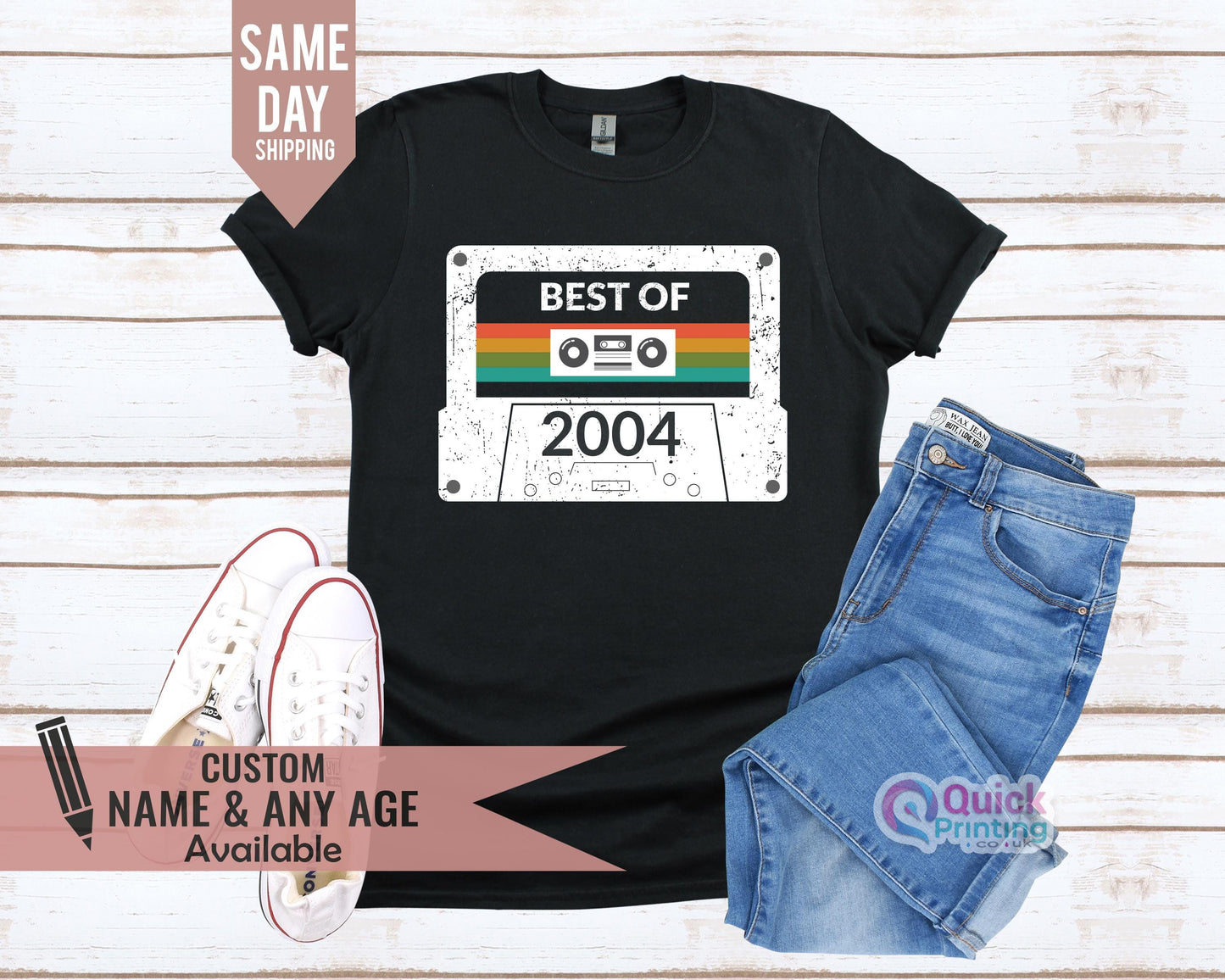 Vintage 2004 Cassette Tape T-Shirt - 21st Birthday Gift