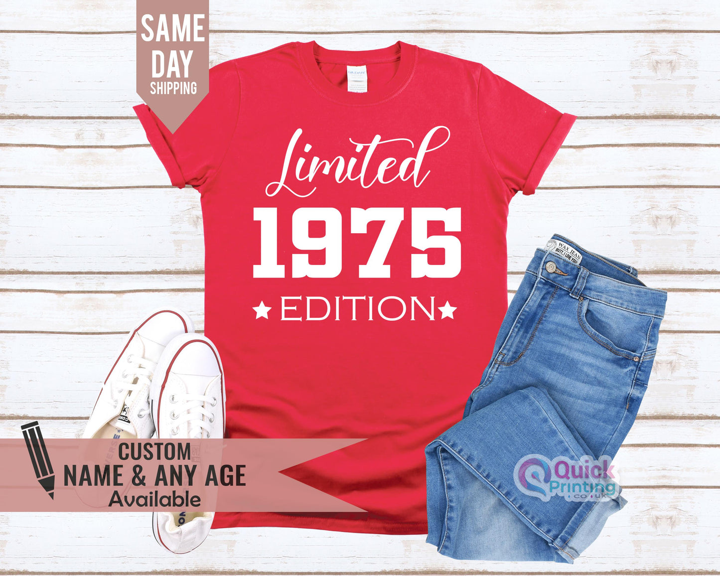 40th Birthday T-Shirt: Limited Edition 1975 Vintage Style