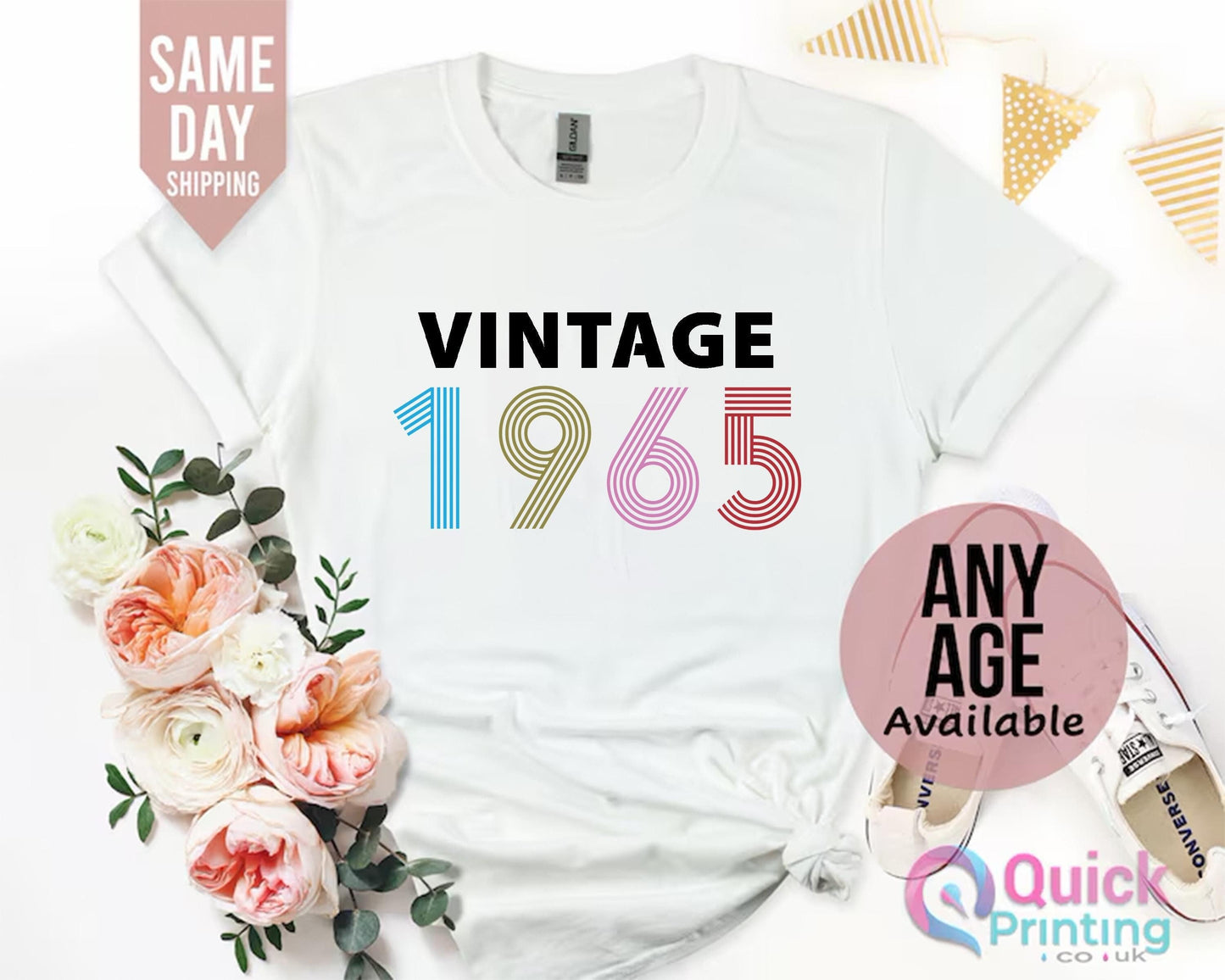 Vintage 1965 Birthday T-Shirt: 60th Birthday Gift