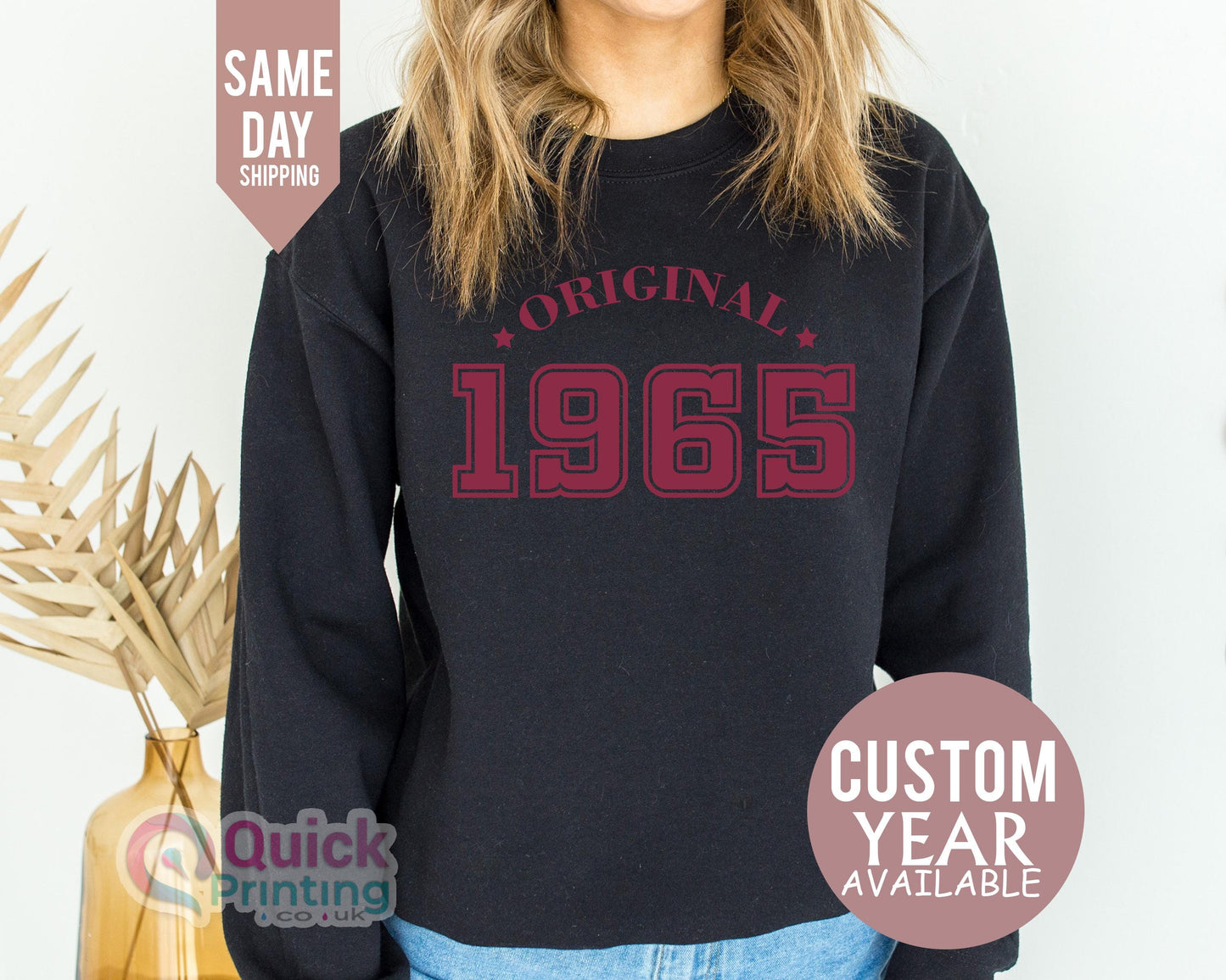 60th Birthday Sweatshirt: Vintage 1965 Jumper, Gift for Mum Dad