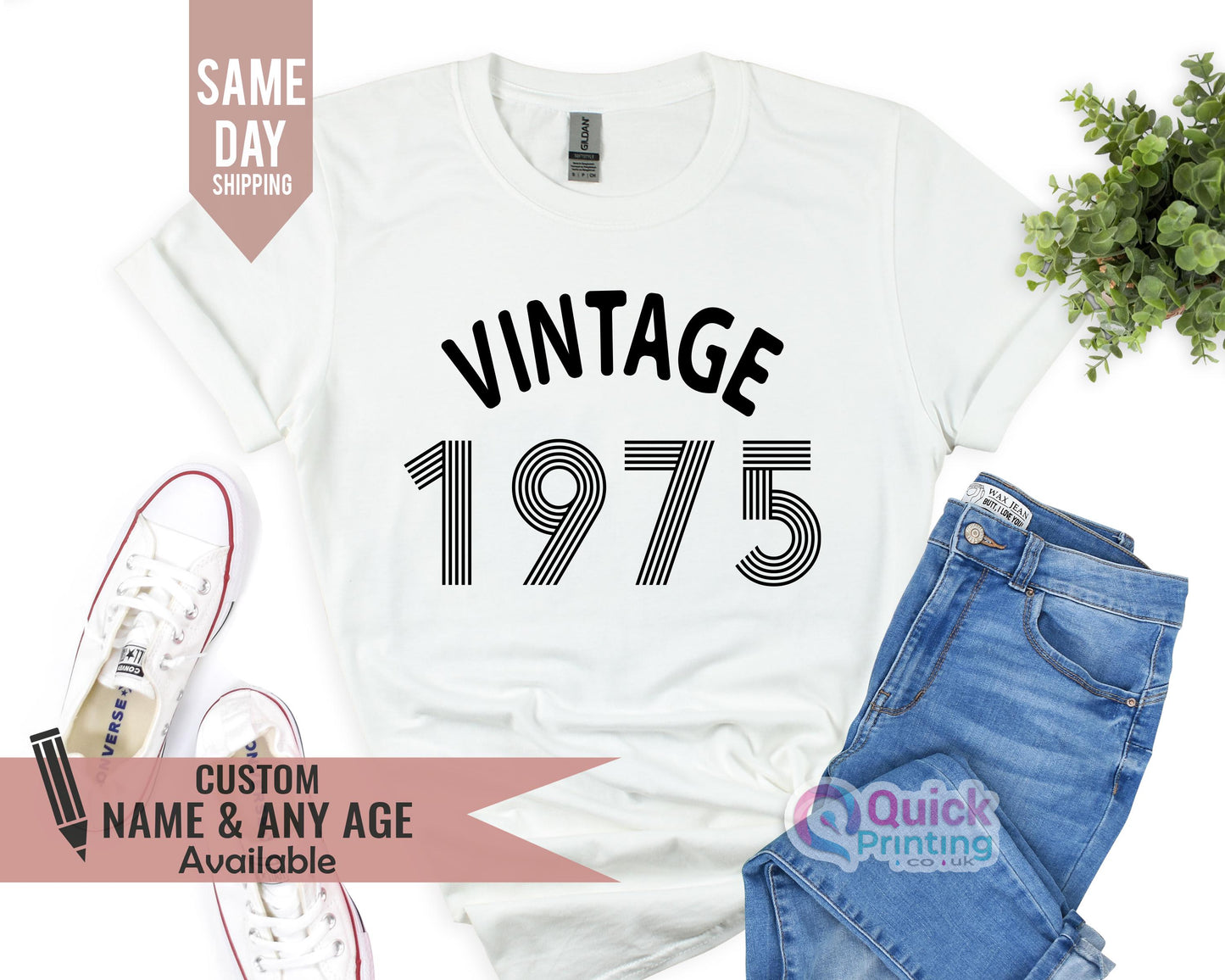 Vintage 1975 Birthday T-Shirt: 50th Birthday Gift