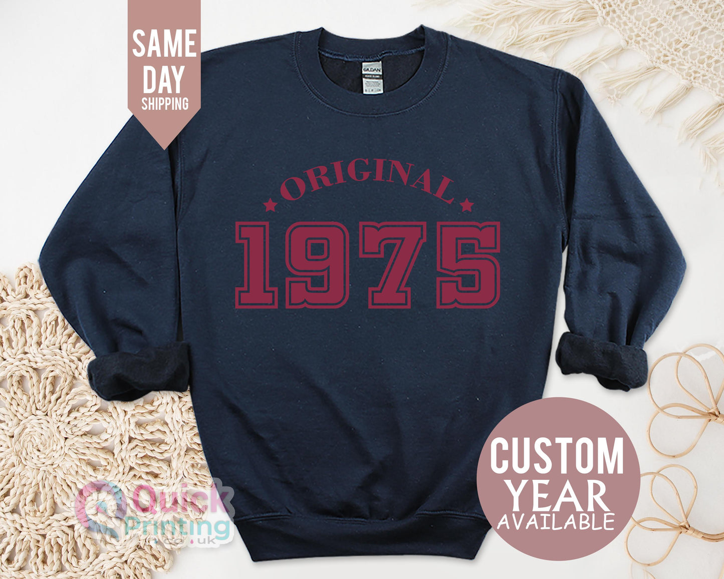 Vintage 1975 Birthday Sweatshirt: 50th Birthday Gift