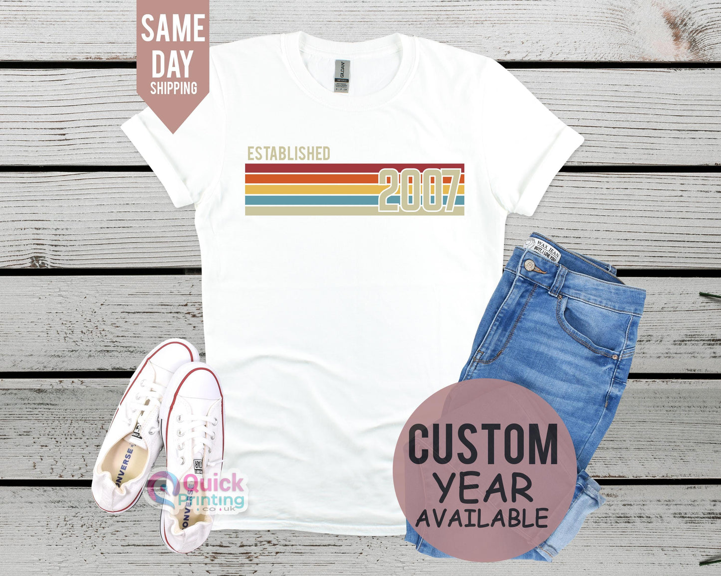 Established 2007, Mens 18th Birthday T-Shirt, Custom Birthday tshirt, personalised Birthday Gift 2025, Vintage Est 2007 Shirt, Custom Year T