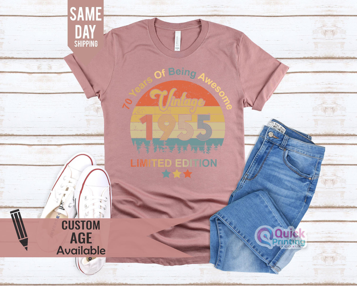 Vintage 1955 T-Shirt: 70th Birthday Limited Edition Gift