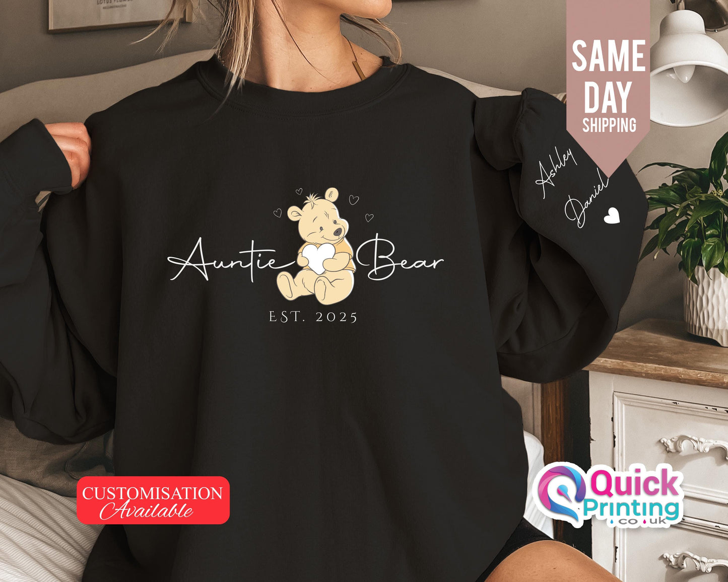 Custom 'Auntie Bear' Sweatshirt: Personalized Aunt Gift