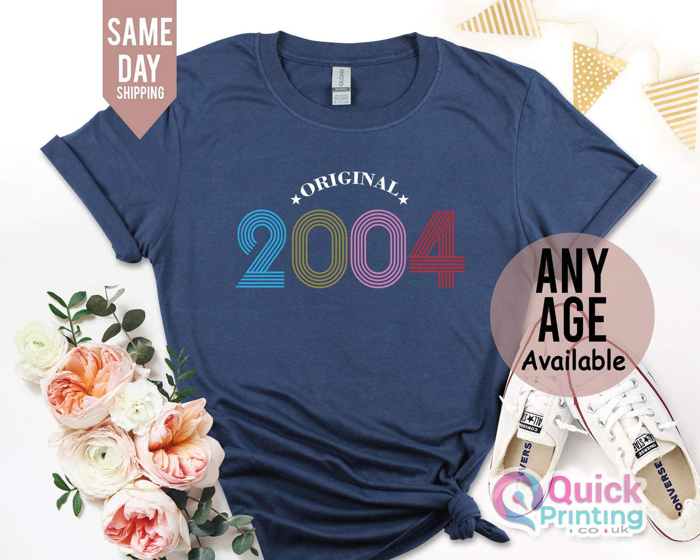21st Birthday Tshirt UK, 21st Birthday Party Shirt for Girls Vintage Birthday gift, Birthday Gifts for Friend 2004 Edition girls party shirt
