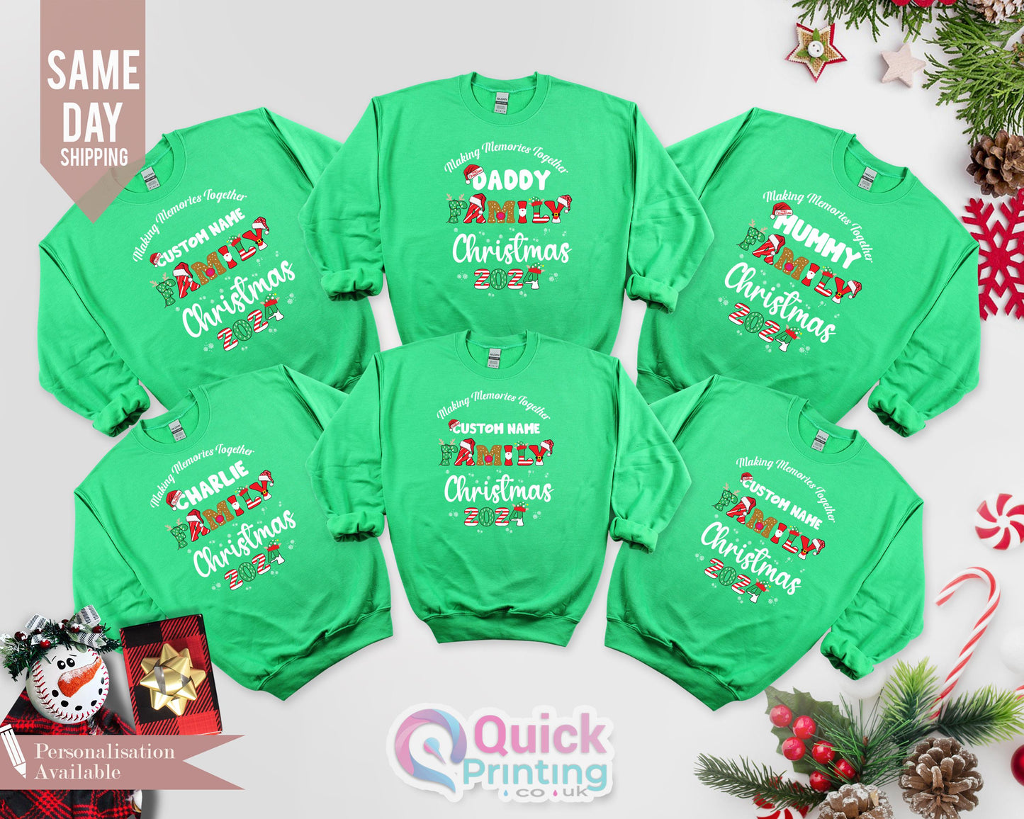 Family Christmas 2024 Sweatshirt, Matching Family Christmas Jumper, Family Custom Top, Matching Xmas Tees, Custom Christmas Sweatshirt