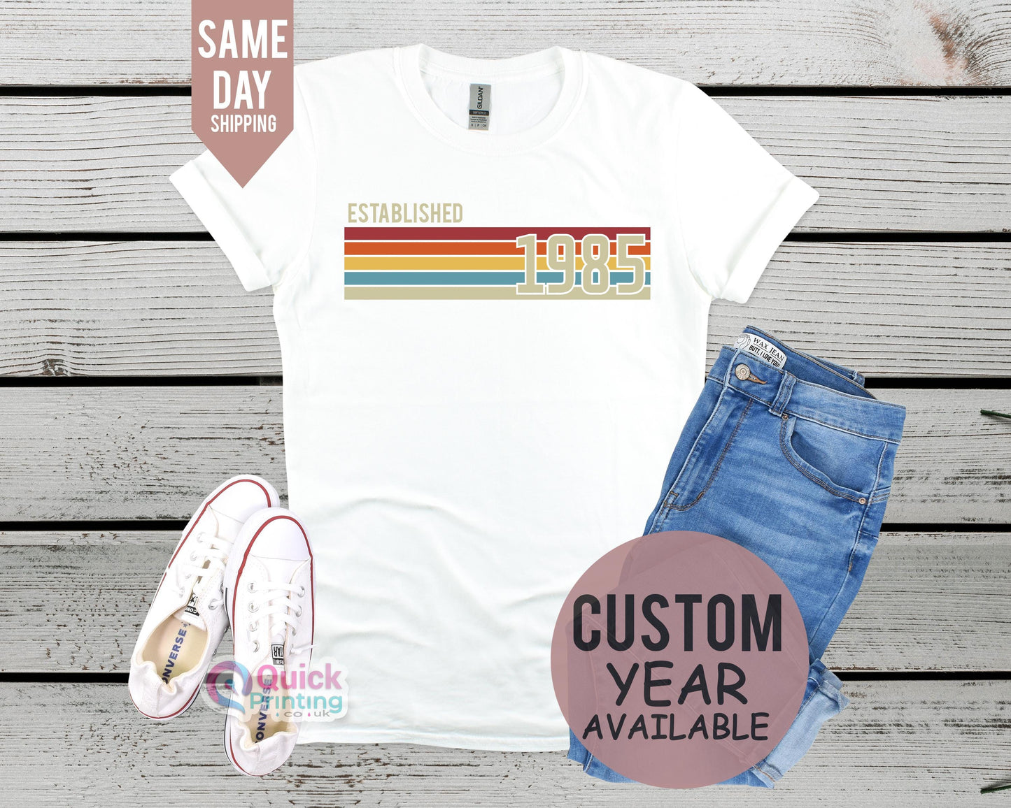 Established 1985, Mens 40th Birthday T-Shirt, Custom Birthday tshirt, personalised Birthday Gift 2025, Vintage Est 1985 Shirt, Custom Year T