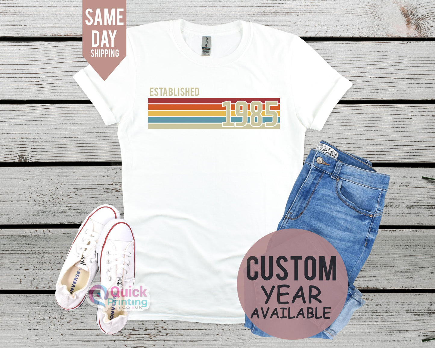 Vintage Established 1985 T-Shirt: Custom Birthday Gift