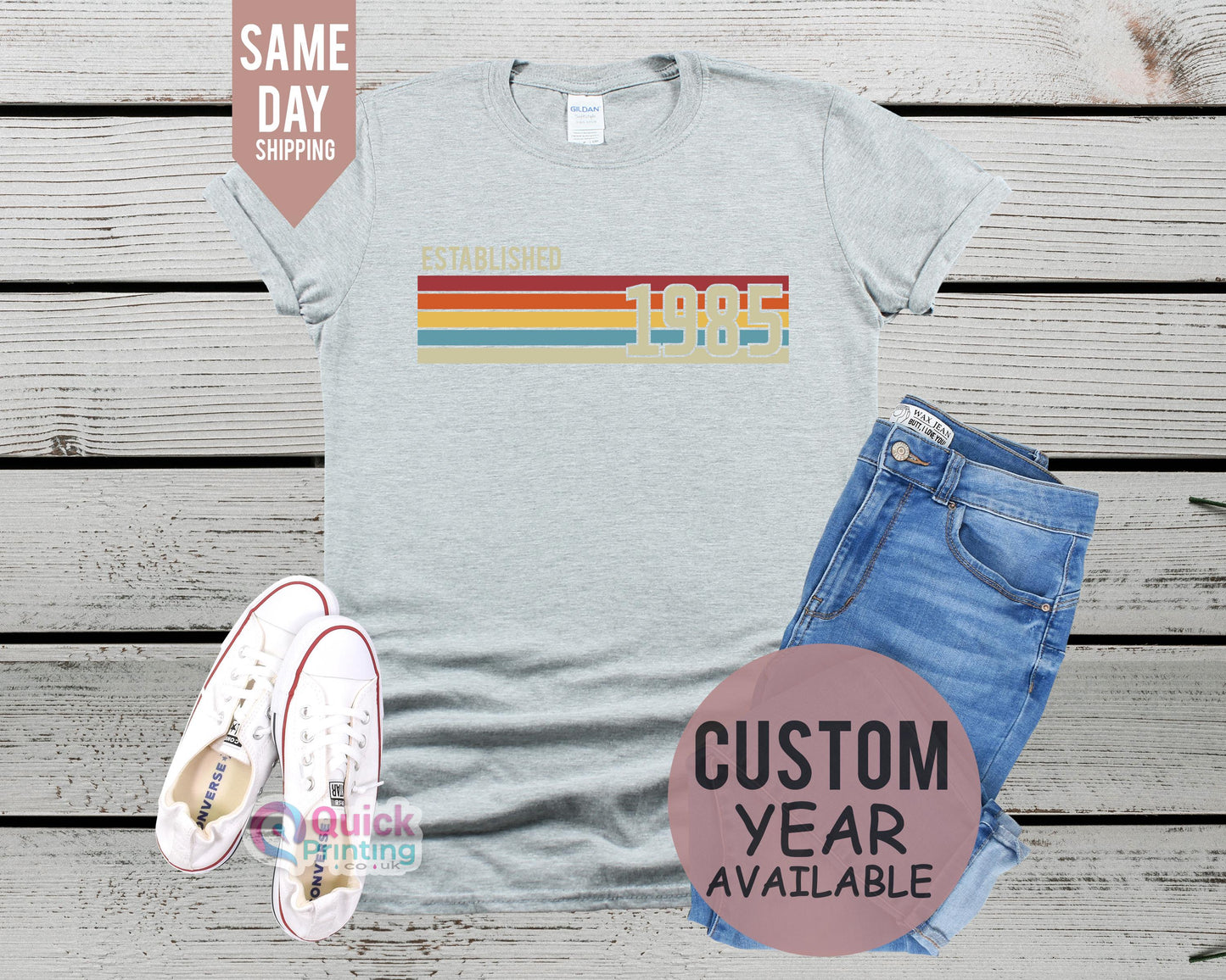 Vintage Established 1985 T-Shirt: Custom Birthday Gift