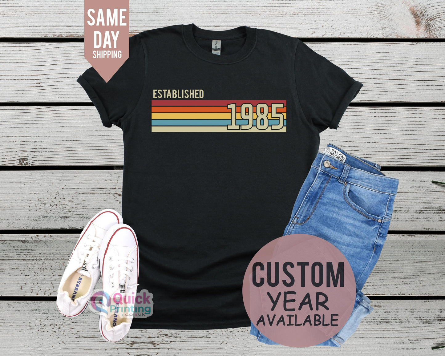 Established 1985, Mens 40th Birthday T-Shirt, Custom Birthday tshirt, personalised Birthday Gift 2025, Vintage Est 1985 Shirt, Custom Year T